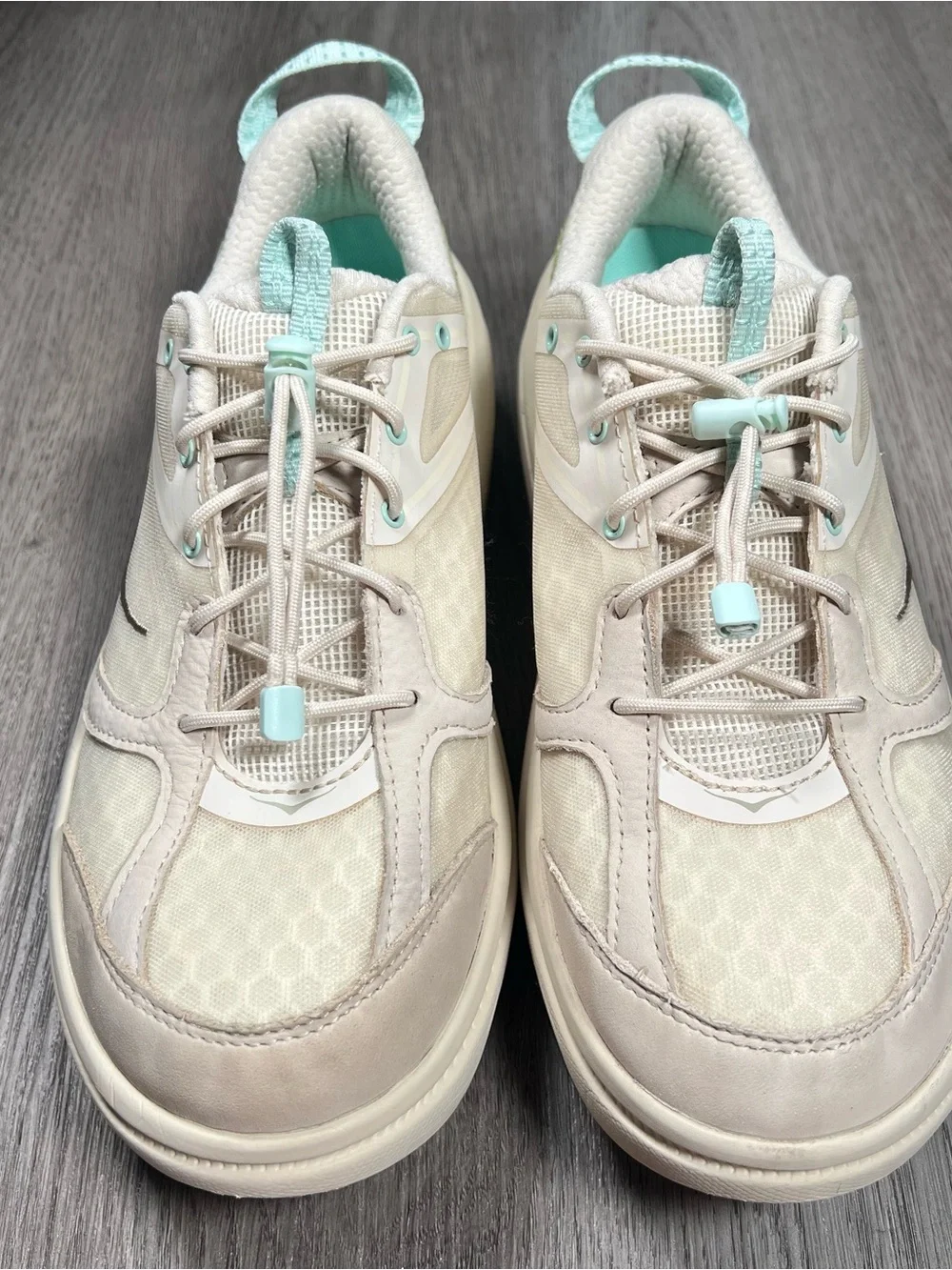HOKA One Unisex U Bondi B3 Oat Milk Succulent Green Shoes Womens 10.5 / Mens 9.5
